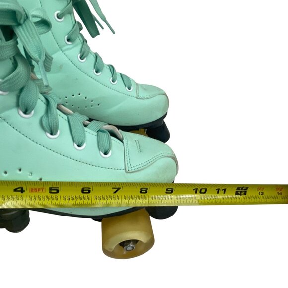 Women's Roller Skates Light Up Skating Shoes 8 Mint Green PU Leather Quad Roller - Picture 5 of 5